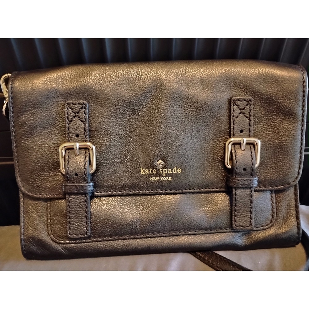 🖤Kate Spade Leather Crossbody Designer Minimalist Bag Black clean girl preppy